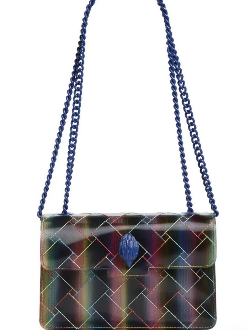 Kurt Geiger London Rainbow Kensington Vinyl XBody/Shoulder Bag, MSRP $285, NWOT